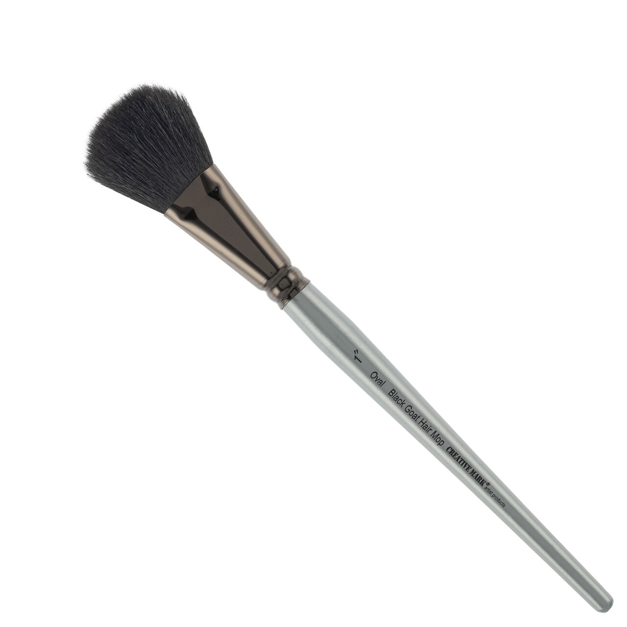 Creative Mark Goat Hair Mop Brush - Set of 2, 1" Oval, Natural Goat Hair for Watercolor, Oil, Acrylic & Makeup Blending – Ultra‑Soft Black Hair – Short‑Handle, High‑Absorbency Artist Mop